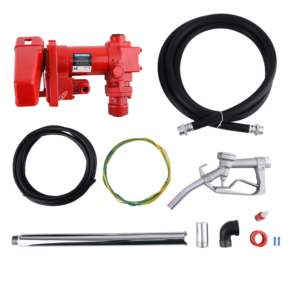15GPM 12V Fuel Transfer Pump DC Gasoline with Nozzle Kit for Gas Diesel Kerosene
