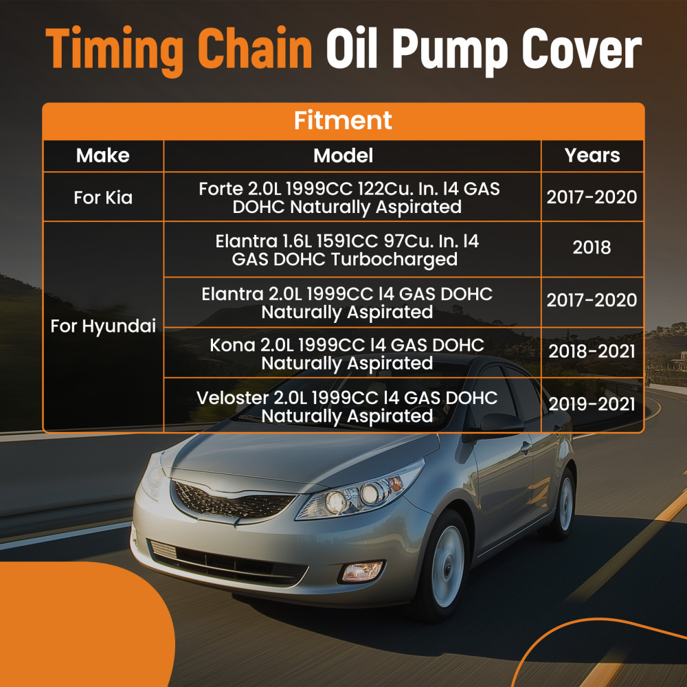 Engine Oil Pump Timing Chain Cover For 2017-20 compatible for Hyundai Elantra 2.0L21350-2E740