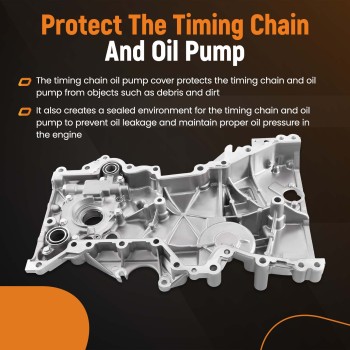 Engine Oil Pump Timing Chain Cover For 2017-20 compatible for Hyundai Elantra 2.0L21350-2E740