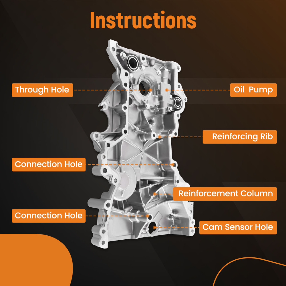 Engine Oil Pump Timing Chain Cover For 2017-20 compatible for Hyundai Elantra 2.0L21350-2E740