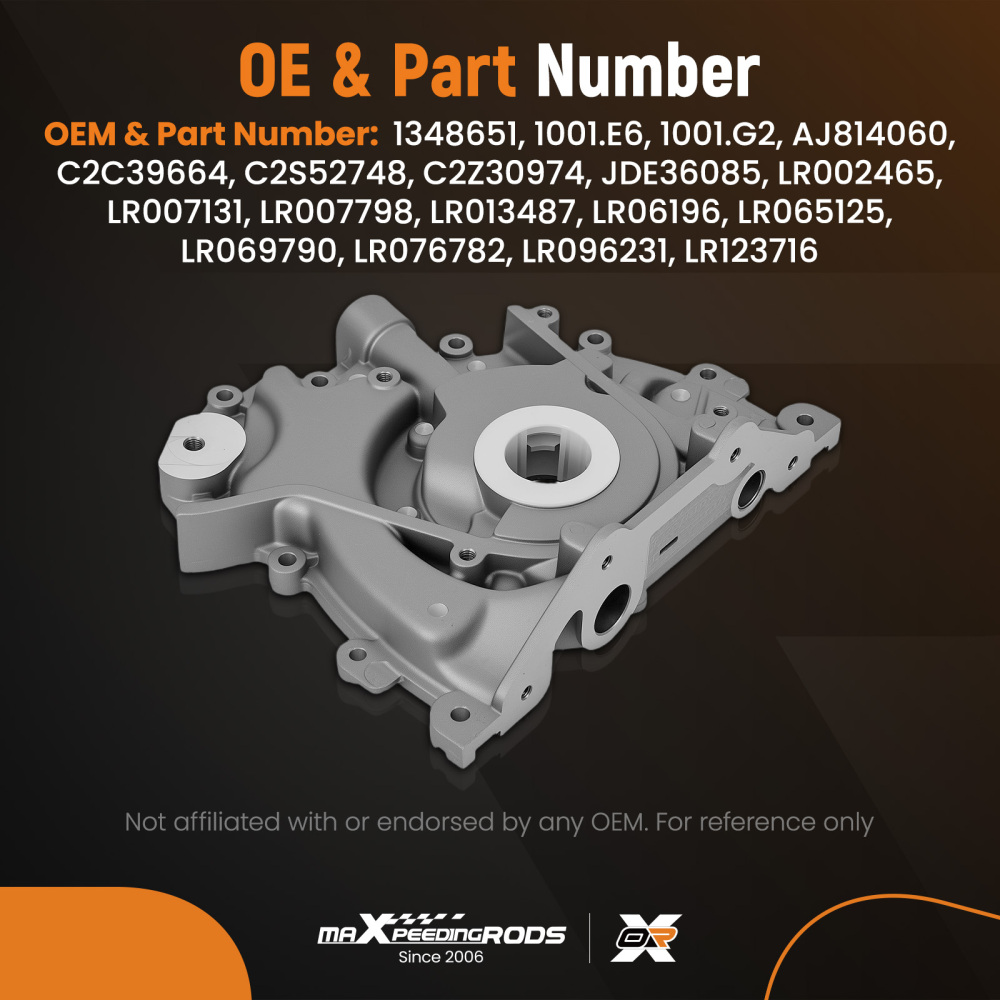 Oil Pump Assembly compatible for Jaguar AJD V6 2004-2009 LR013487 New Aluminum