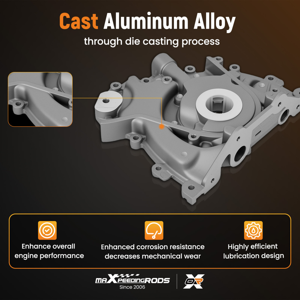 Oil Pump Assembly compatible for Jaguar AJD V6 2004-2009 LR013487 New Aluminum