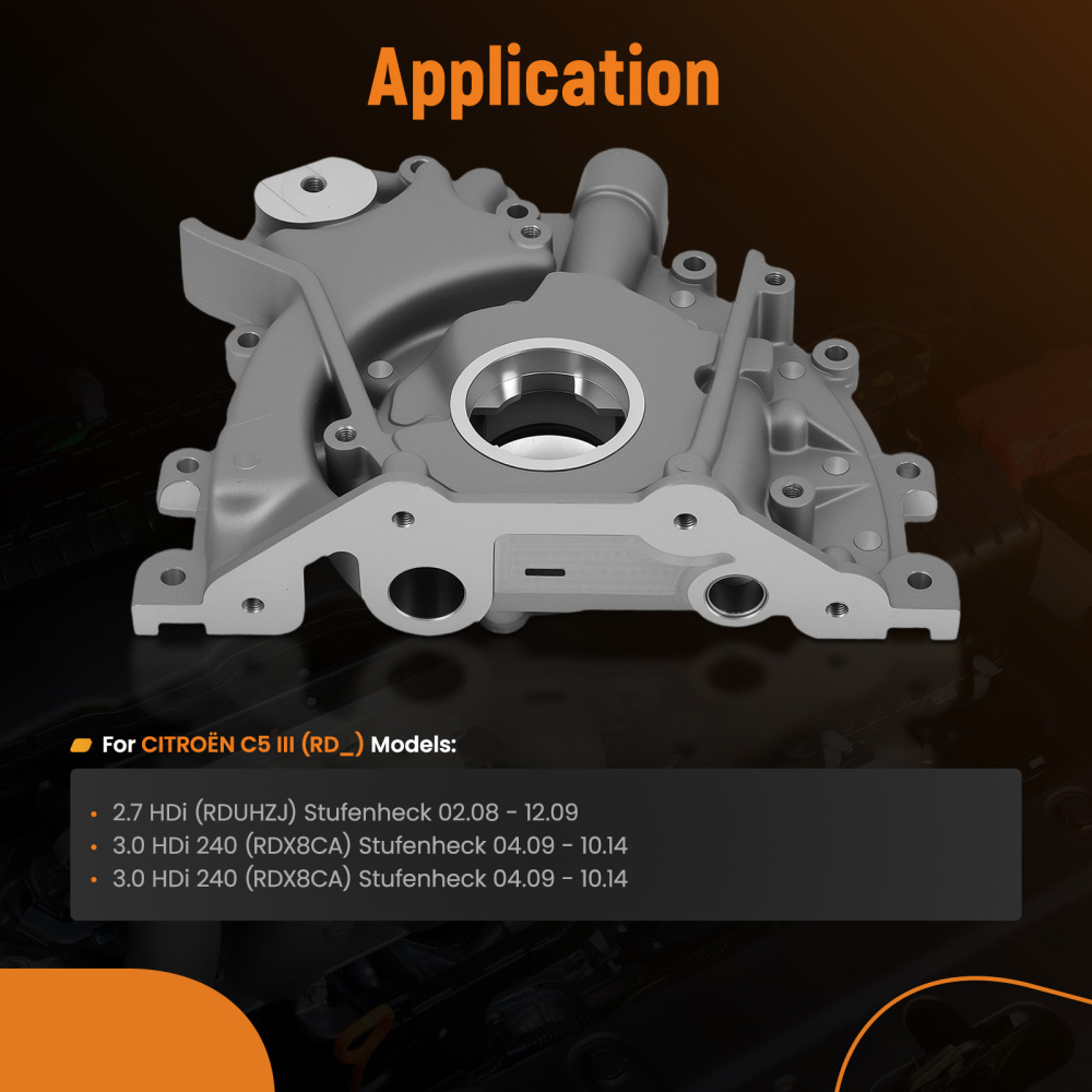 Pompa olio motore compatibile per Citroën C5 III C6 compatibile per Peugeot 407 2.7 HDi LR002465 LR007131