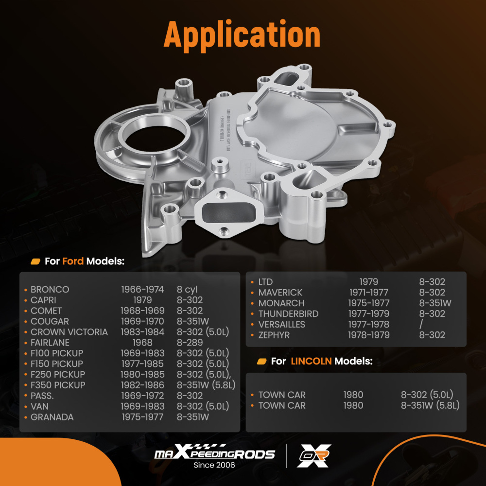 Timing Chain Cover compatible for Ford Mustang Capri 302 5.0L 1979-1985 D7AE6059A