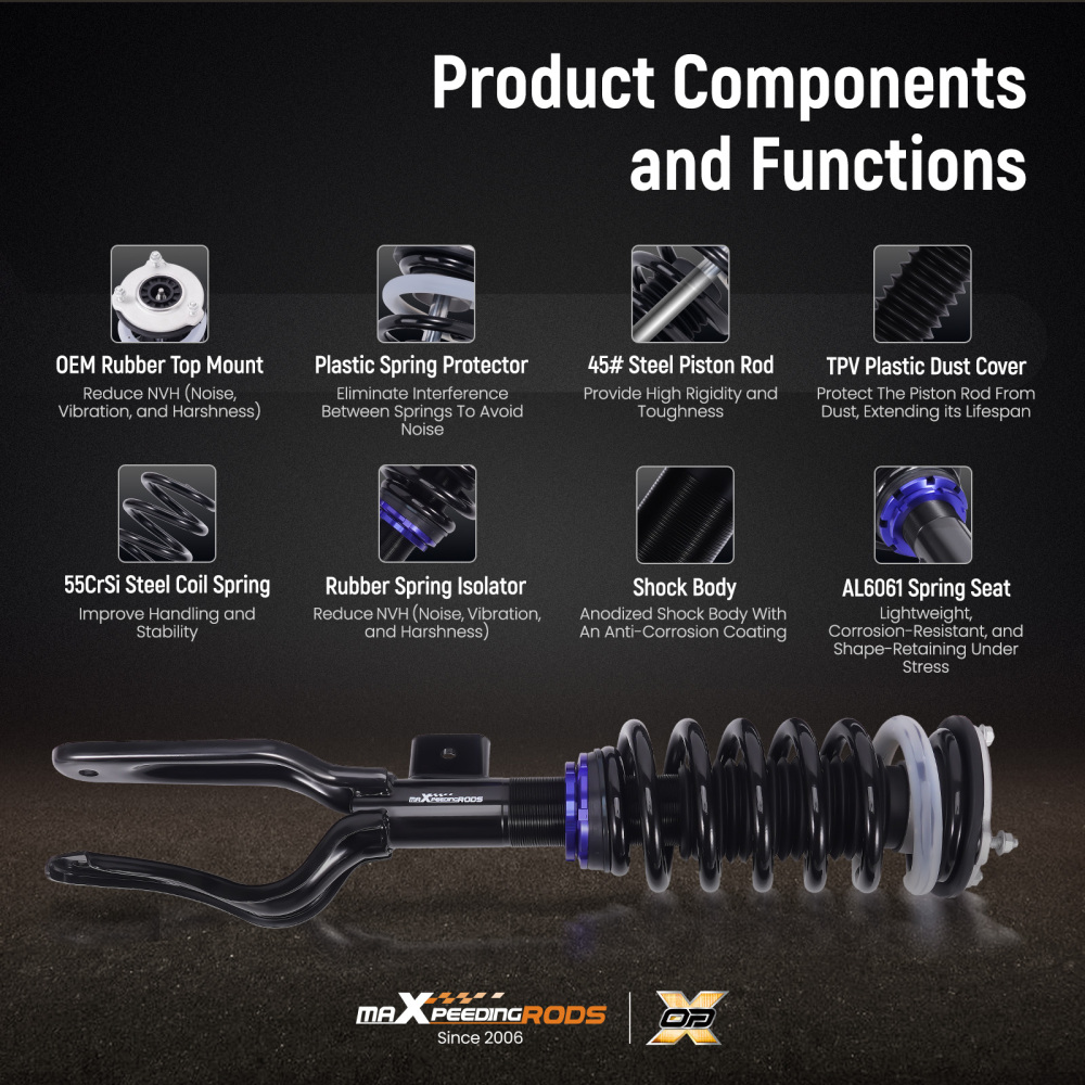 MaXpeedingrods Coilovers Lowering Kit compatible for Tesla model Y 2020+ AWD Height Adjustable