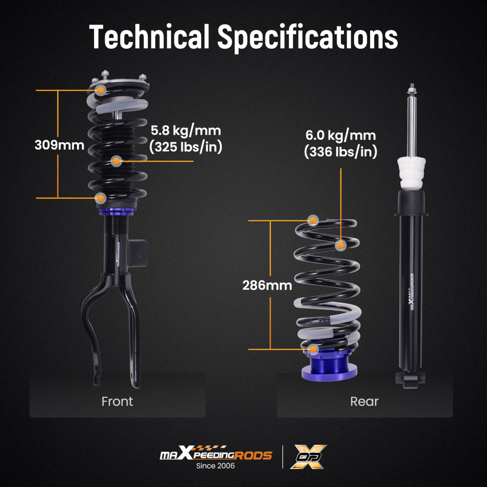 MaXpeedingrods Coilovers Lowering Kit compatible for Tesla model Y 2020+ AWD Height Adjustable