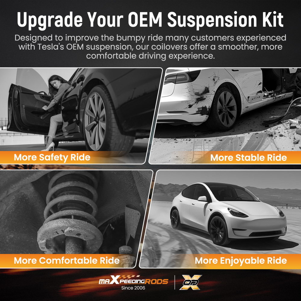 MaXpeedingrods Coilovers Lowering Kit compatible for Tesla model Y 2020+ AWD Height Adjustable
