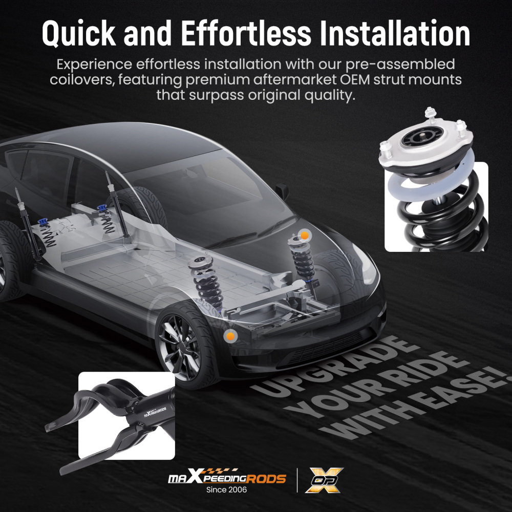 MaXpeedingrods Coilovers Lowering Kit compatible for Tesla model Y 2020+ AWD Height Adjustable