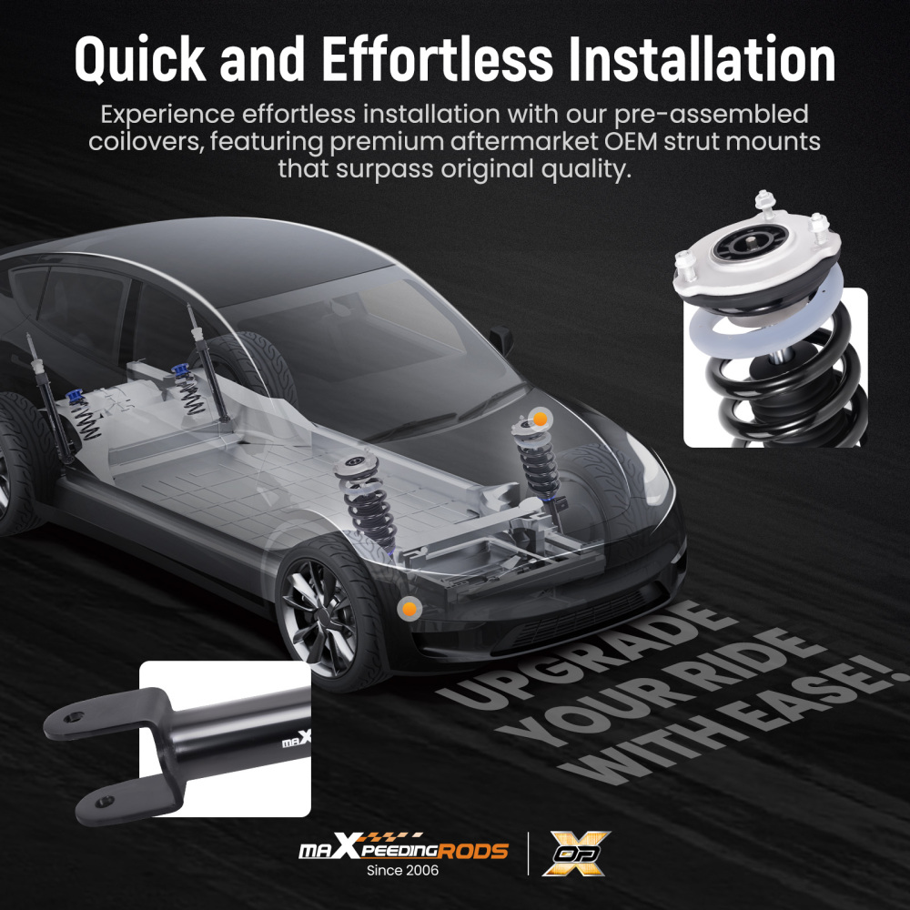 MaXpeedingrods Coilovers Lowering Kit compatible for Tesla model Y 2020+ RWD Height Adjustable