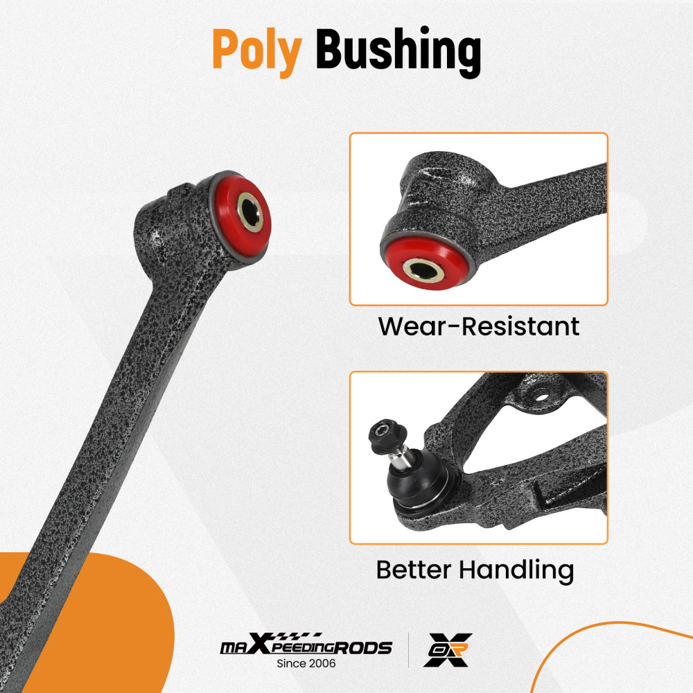 14x Upper Lower Control Arms Poly Bushing Tierod For 99-06 compatible for Silverado Sierra 1500