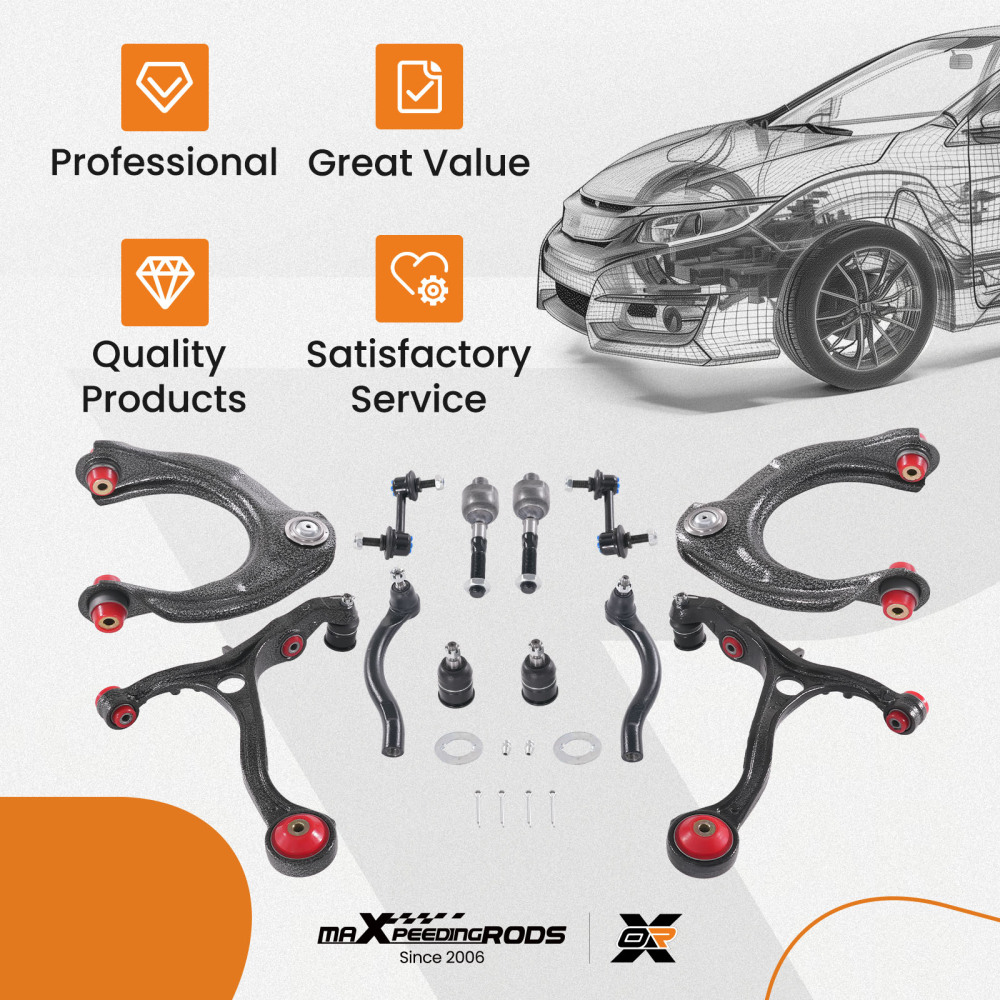maXpeedingrods 12Pcs Front Suspension Kit for Honda Accord 2008-2012