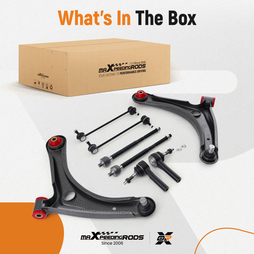 Front Lower Control Arm Tie Rod Kit compatible for Dodge Caliber Patriot Compass 2007-2017