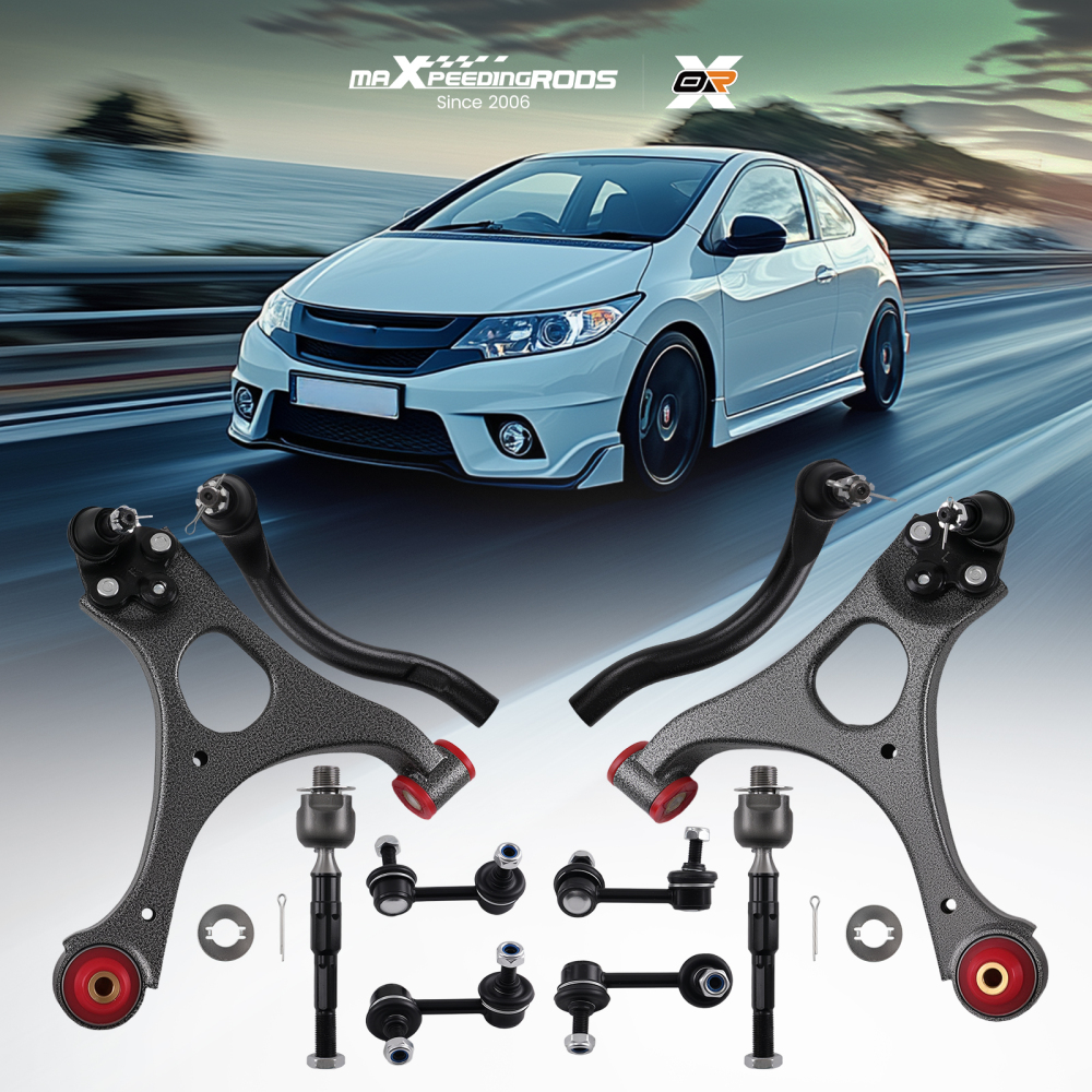 12x Front Lower Control Arm Ball Joint Sway Bar compatible for Honda Civic 2006 2007 - 2011