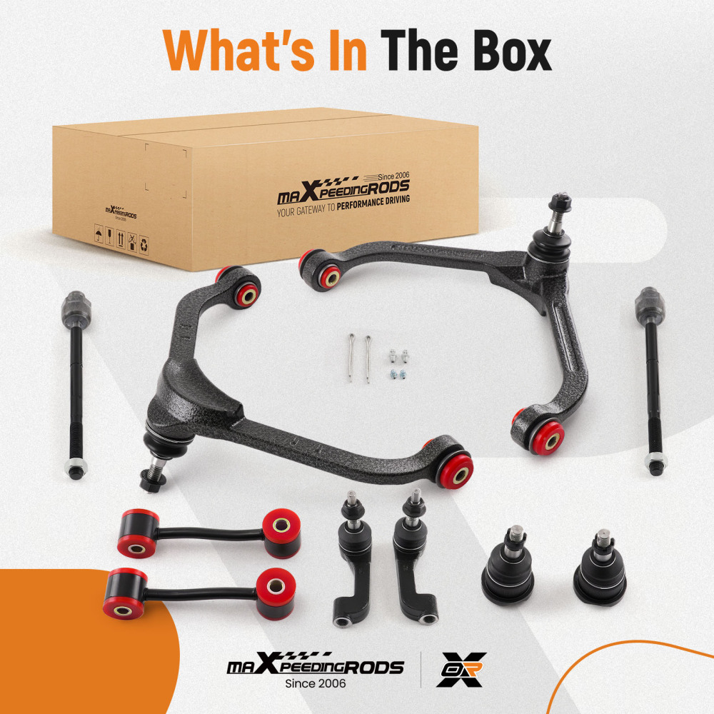 10x Front Upper Suspension Control Arm Tie Rod Kit for 2002 - 2004 compatible for Jeep Liberty