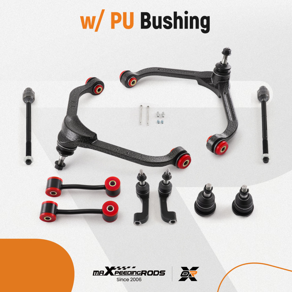10x Front Upper Suspension Control Arm Tie Rod Kit for 2002 - 2004 compatible for Jeep Liberty