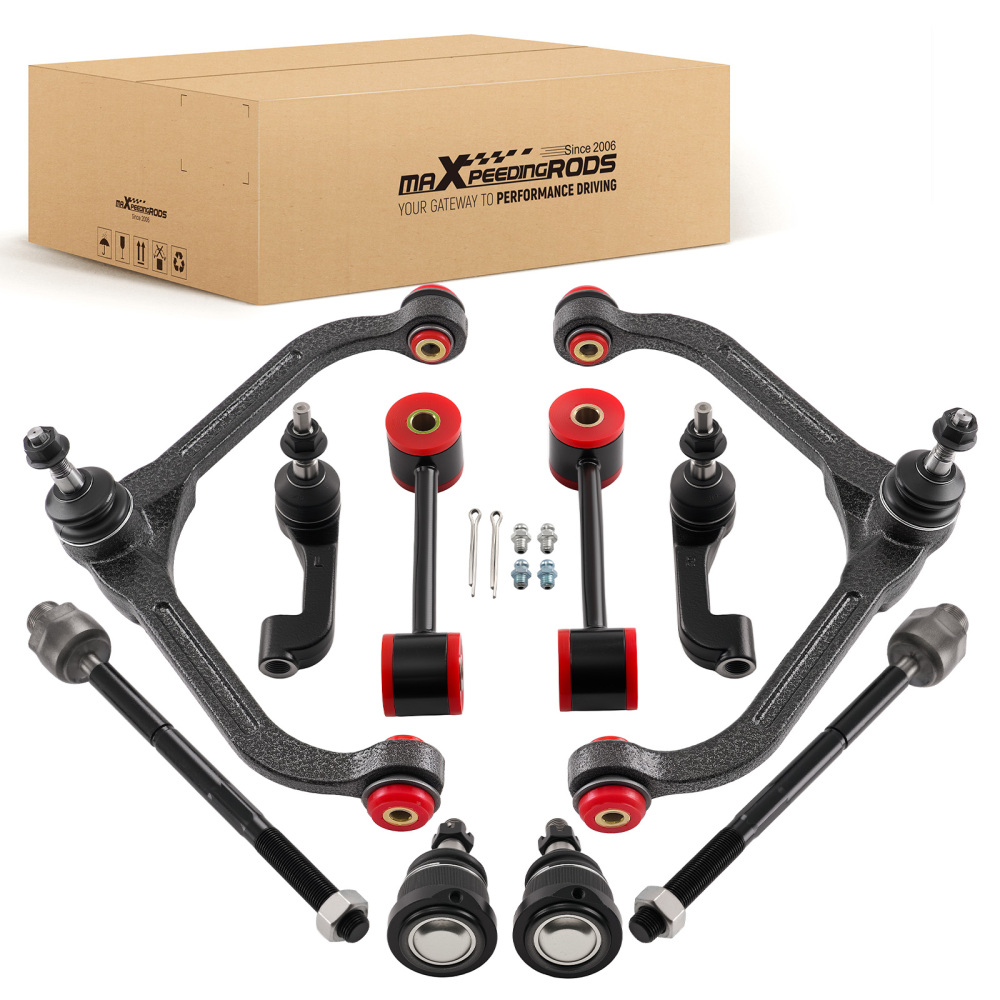 10x Front Upper Suspension Control Arm Tie Rod Kit for 2002 - 2004 compatible for Jeep Liberty