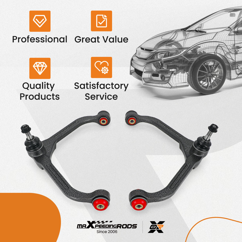 2pc Front Upper Suspension Control Arms Set for 2002 - 2007 Jeep Liberty K3198