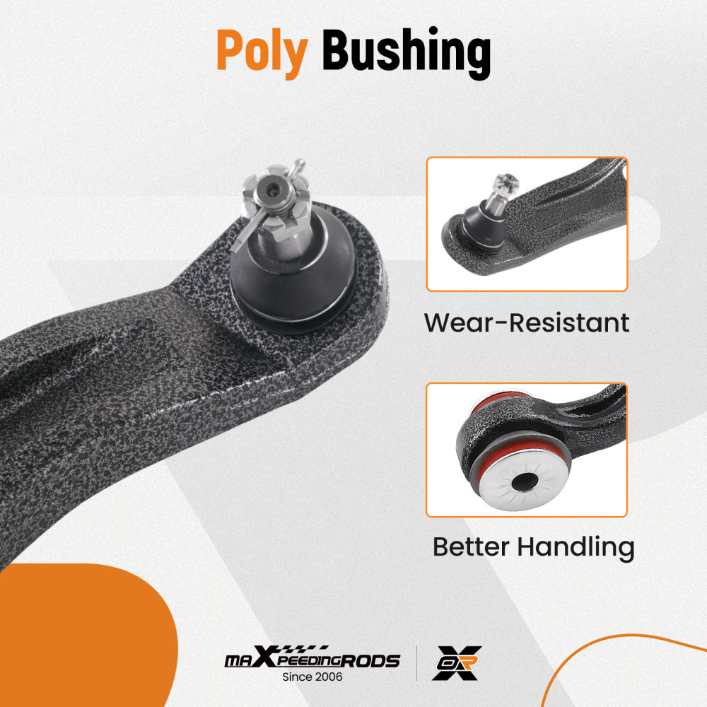 maXpeedingrods 2Pc Front Lower Control Arm with Ball Joint & Poly Bushing Compatible For Honda Pilot 2003-2008