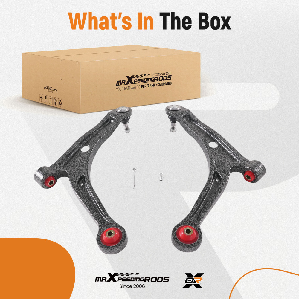 maXpeedingrods 2Pc Front Lower Control Arm with Ball Joint & Poly Bushing Compatible For Honda Pilot 2003-2008
