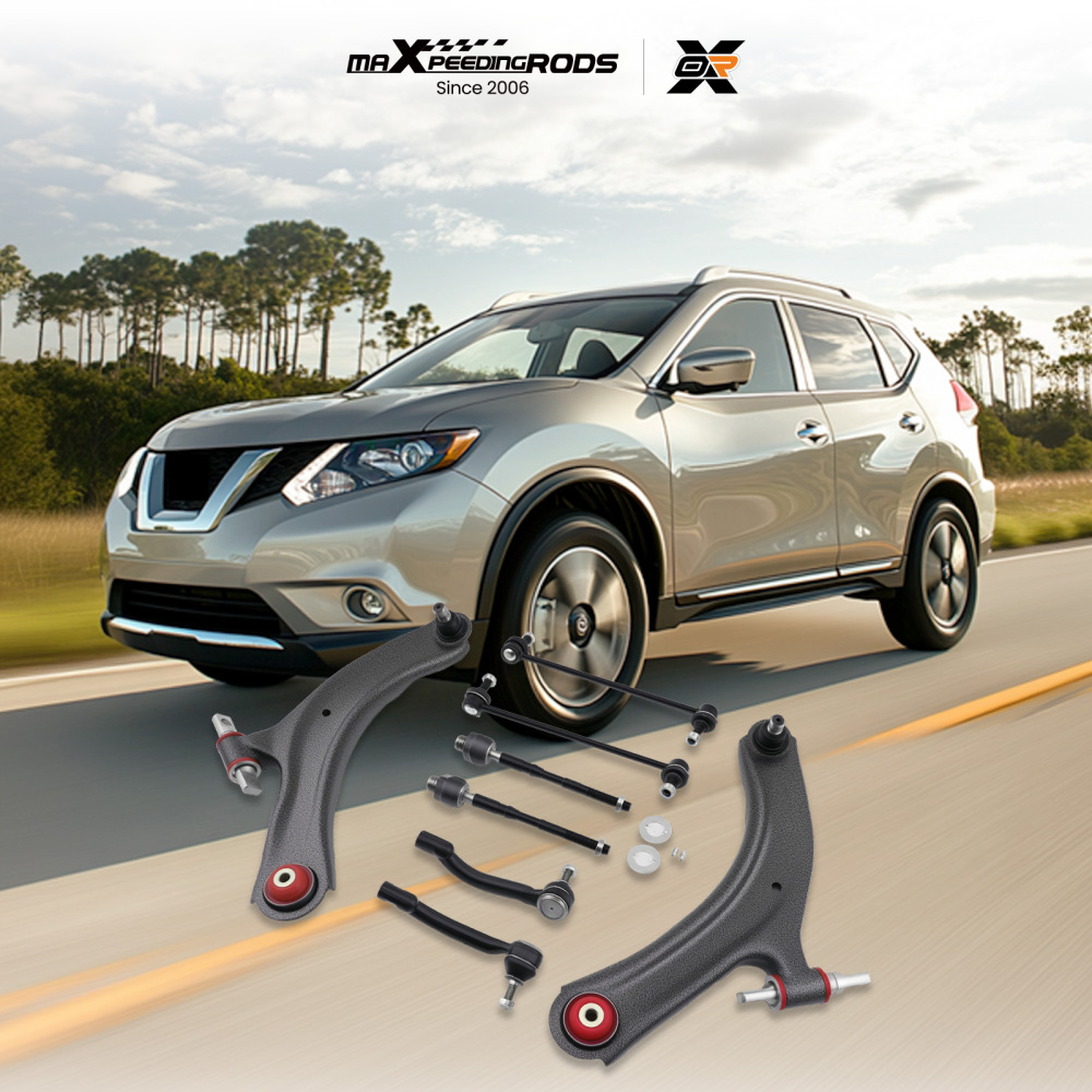 Front Control Arm Tie Rod Ends Sway Bar Links Kit Compatible For Nissan Rogue 2008-2015