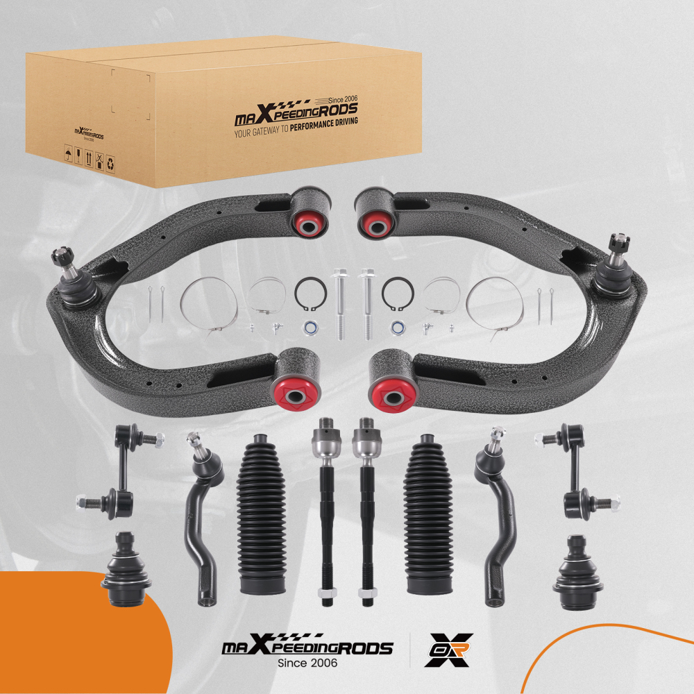 Front Upper Control Arm w/ Poly Bushing Tie Rod End Stabilizer compatible for Nissan Armada