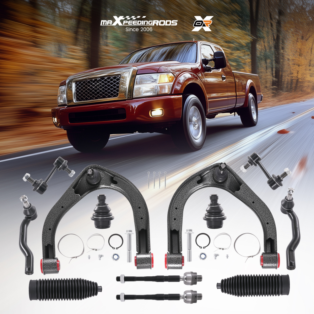 Front Upper Control Arm w/ Poly Bushing Tie Rod End Stabilizer compatible for Nissan Armada