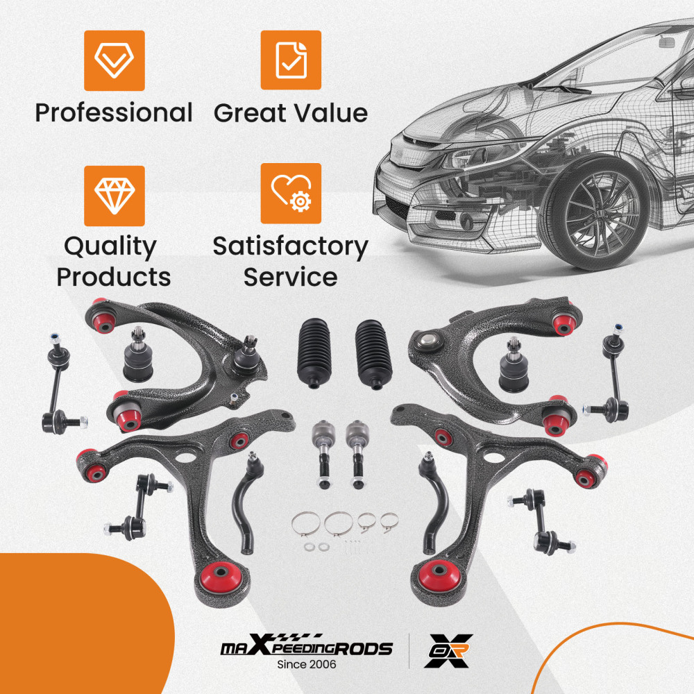 maXpeedingrods 16Pcs Front Suspension Kit for Honda Accord 2.4L 2003-2007