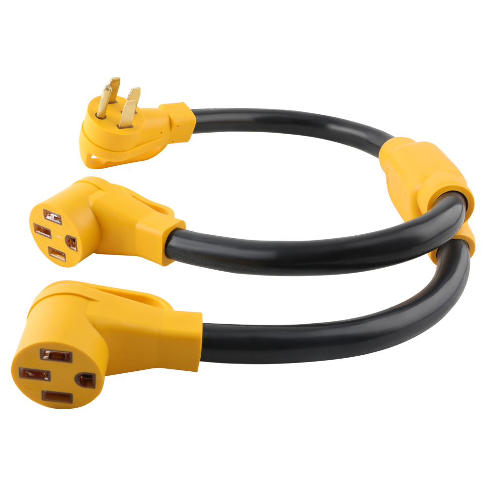 NEMA 14-50P to 2X 14-50R RV Adapter Power Cord 50 Amp Y Splitter,RV EV Charging