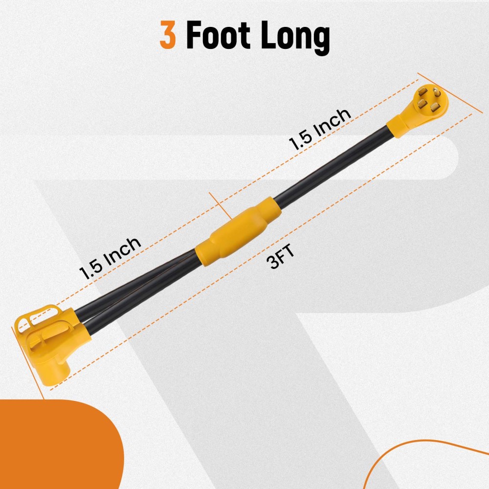 NEMA 14-50P to 2X 14-50R RV Adapter Power Cord 50 Amp Y Splitter,RV EV Charging