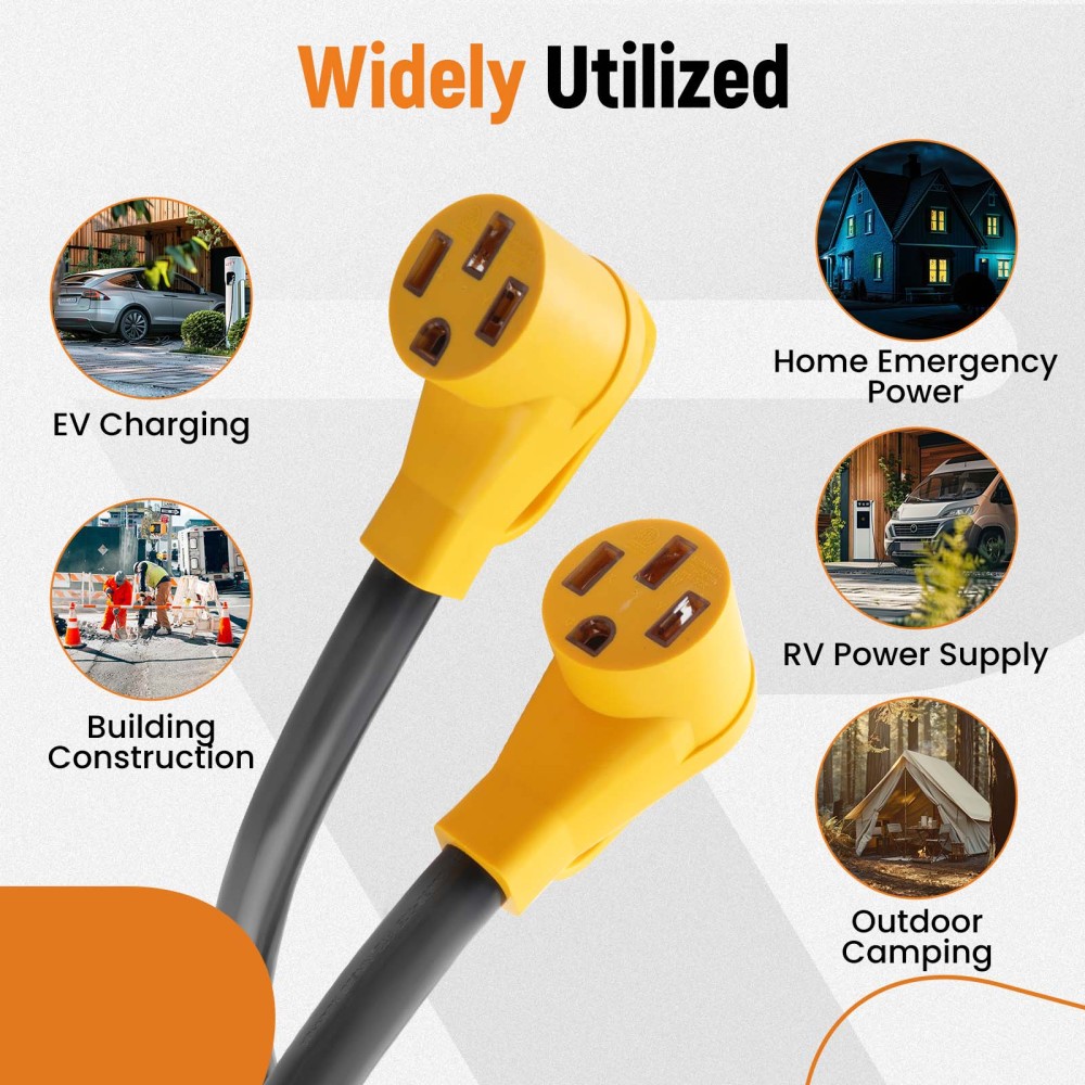 NEMA 14-50P to 2X 14-50R RV Adapter Power Cord 50 Amp Y Splitter,RV EV Charging