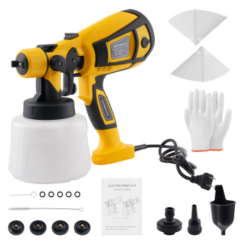 600W-850W Electric HVLP Paint Sprayer Gun 4 Nozzles 1200ml Flow Control Kit