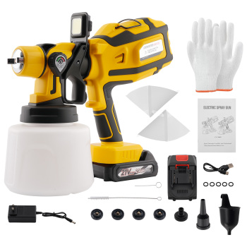 Electric Handheld HVLP Sprayer 1400ML 5 Nozzles LED Light For Makita Battery