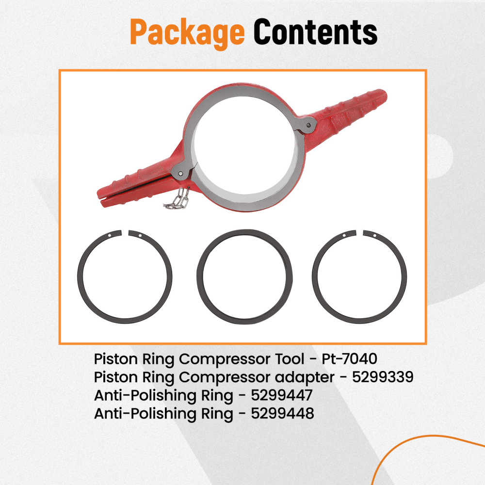 Piston Ring Compressor Tool, AdapterAnti-Polishing Ring Kit compatible for Cummins ISX