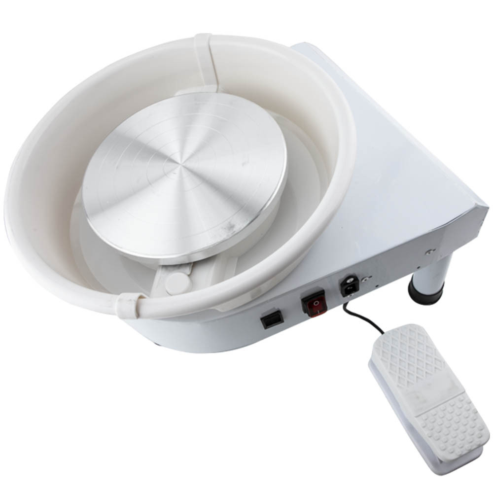 Stainless Steel compatible for White 250W 25CM Pottery Wheel Ceramic Machine Art Craft DIY