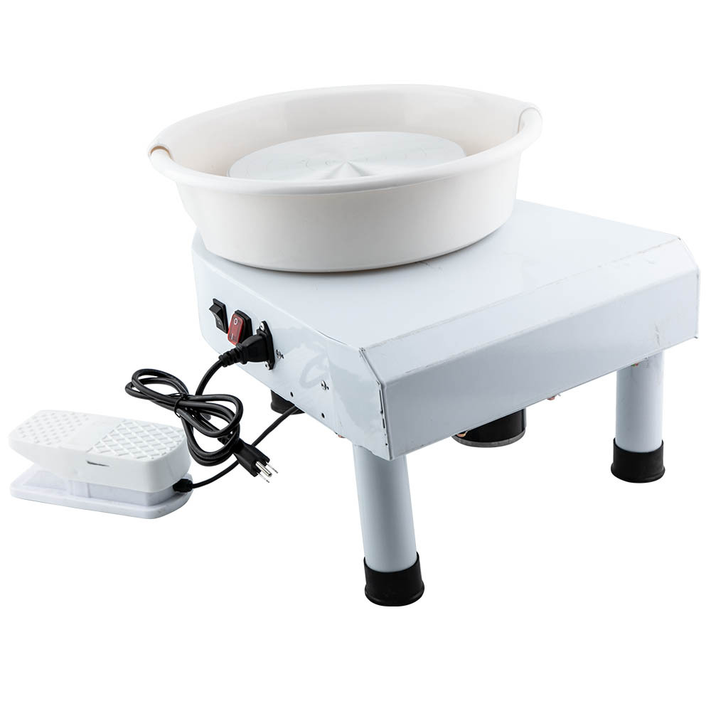 Stainless Steel compatible for White 250W 25CM Pottery Wheel Ceramic Machine Art Craft DIY
