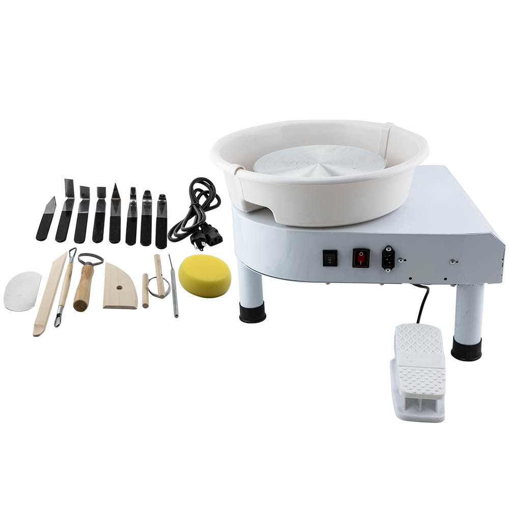 Stainless Steel compatible for White 250W 25CM Pottery Wheel Ceramic Machine Art Craft DIY