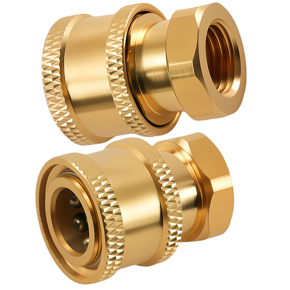 1/4 Quick Connect Adapter to Female NPT Brass for Pressure Washer Pump 2PCS