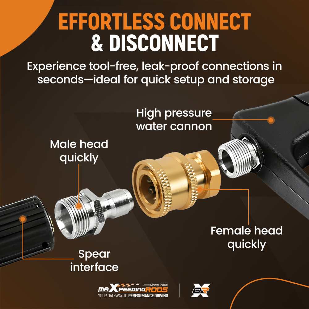 1/4 Quick Connect Adapter to Female NPT Brass for Pressure Washer Pump 2PCS