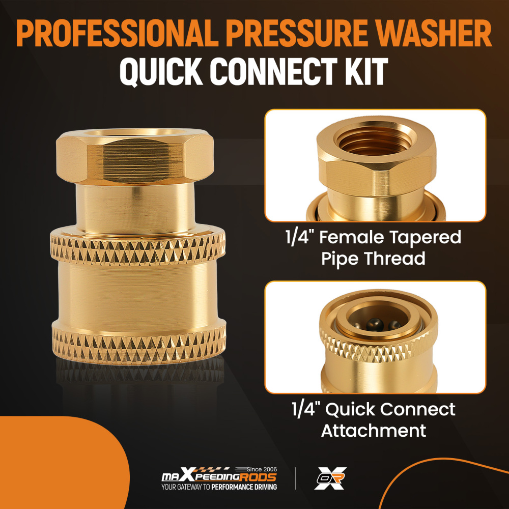 1/4 Quick Connect Adapter to Female NPT Brass for Pressure Washer Pump 2PCS