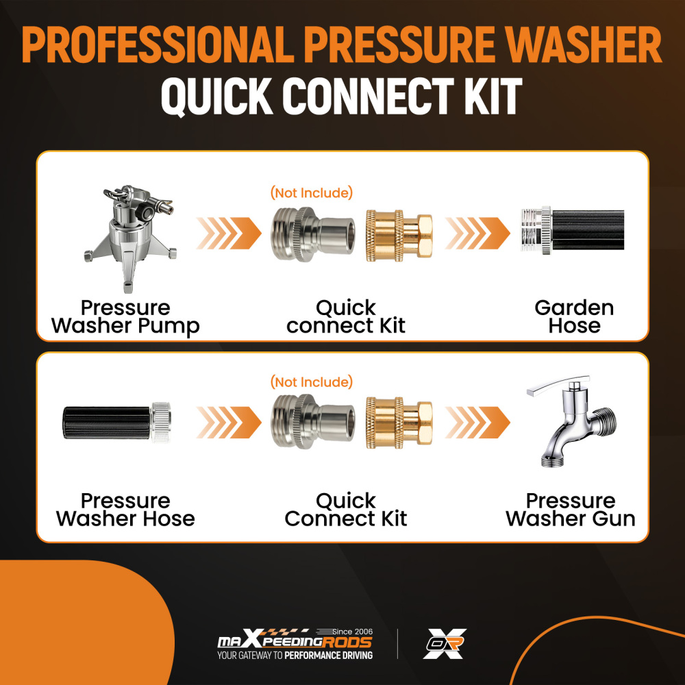 1/4 Quick Connect Adapter to Female NPT Brass for Pressure Washer Pump 2PCS