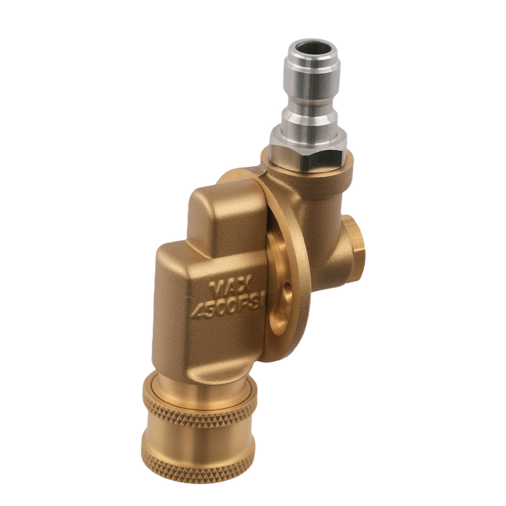 1/4 Pressure Washer Adapter Pivoting Coupler 240° Rotation Brass Stainless