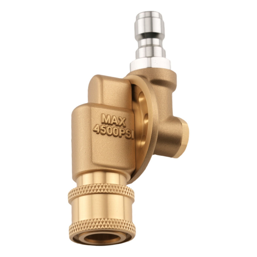 1/4 Pressure Washer Adapter Pivoting Coupler 240° Rotation Brass Stainless