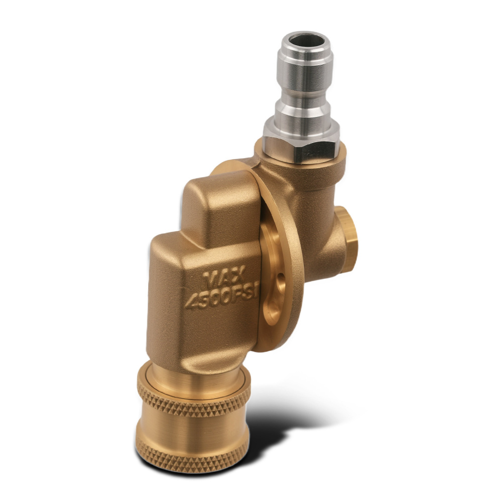 1/4 Pressure Washer Adapter Pivoting Coupler 240° Rotation Brass Stainless
