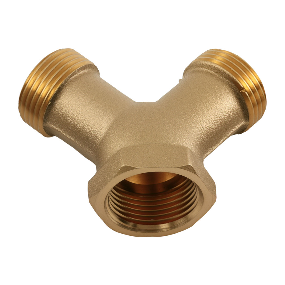 3/8 Brass Quick Coupler Y-Adapter for Pressure Washer Dual Gun Branch Tee