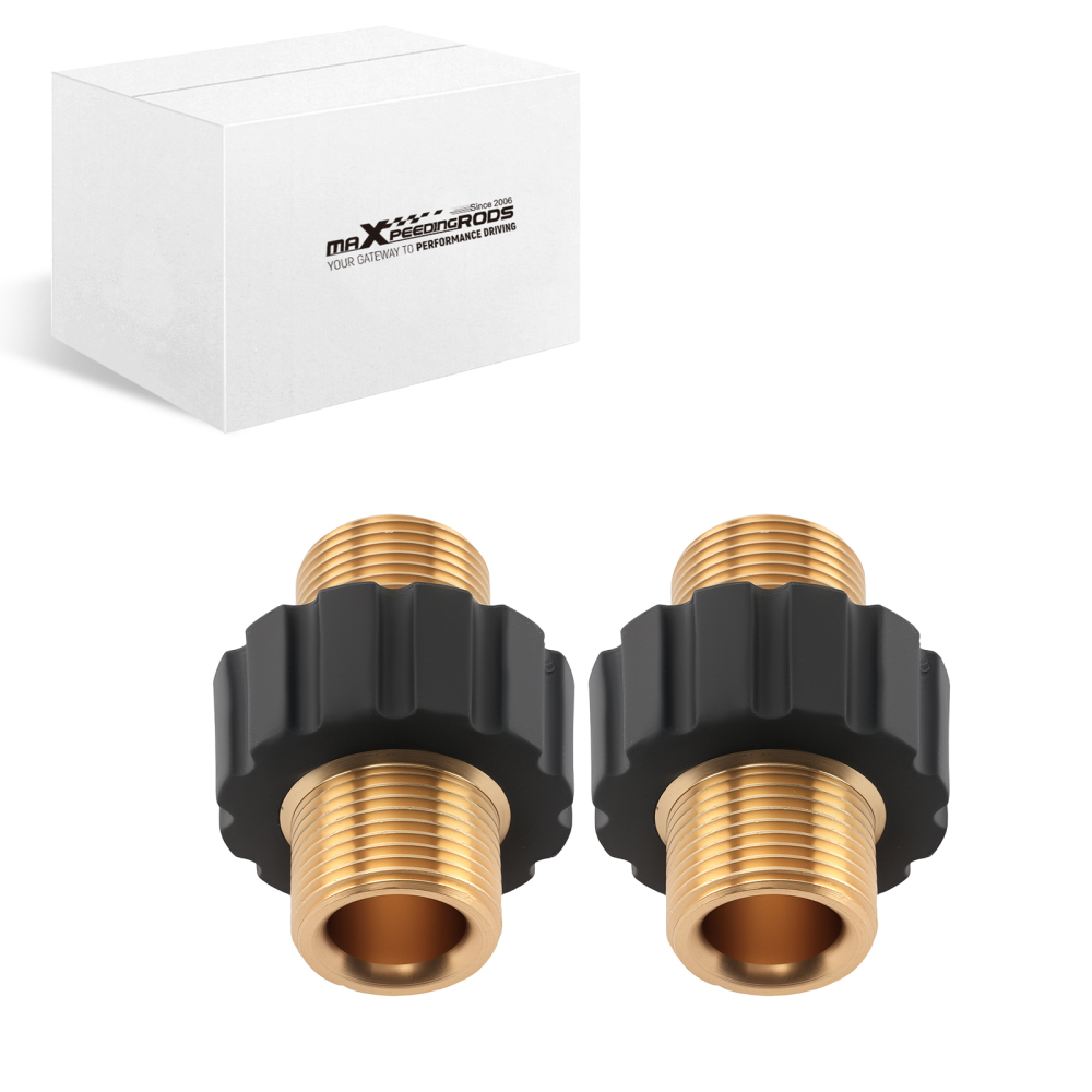 Brass M22 14mm Pressure Washer Adapter Male Thread Quick Connect Fitting 2PCS