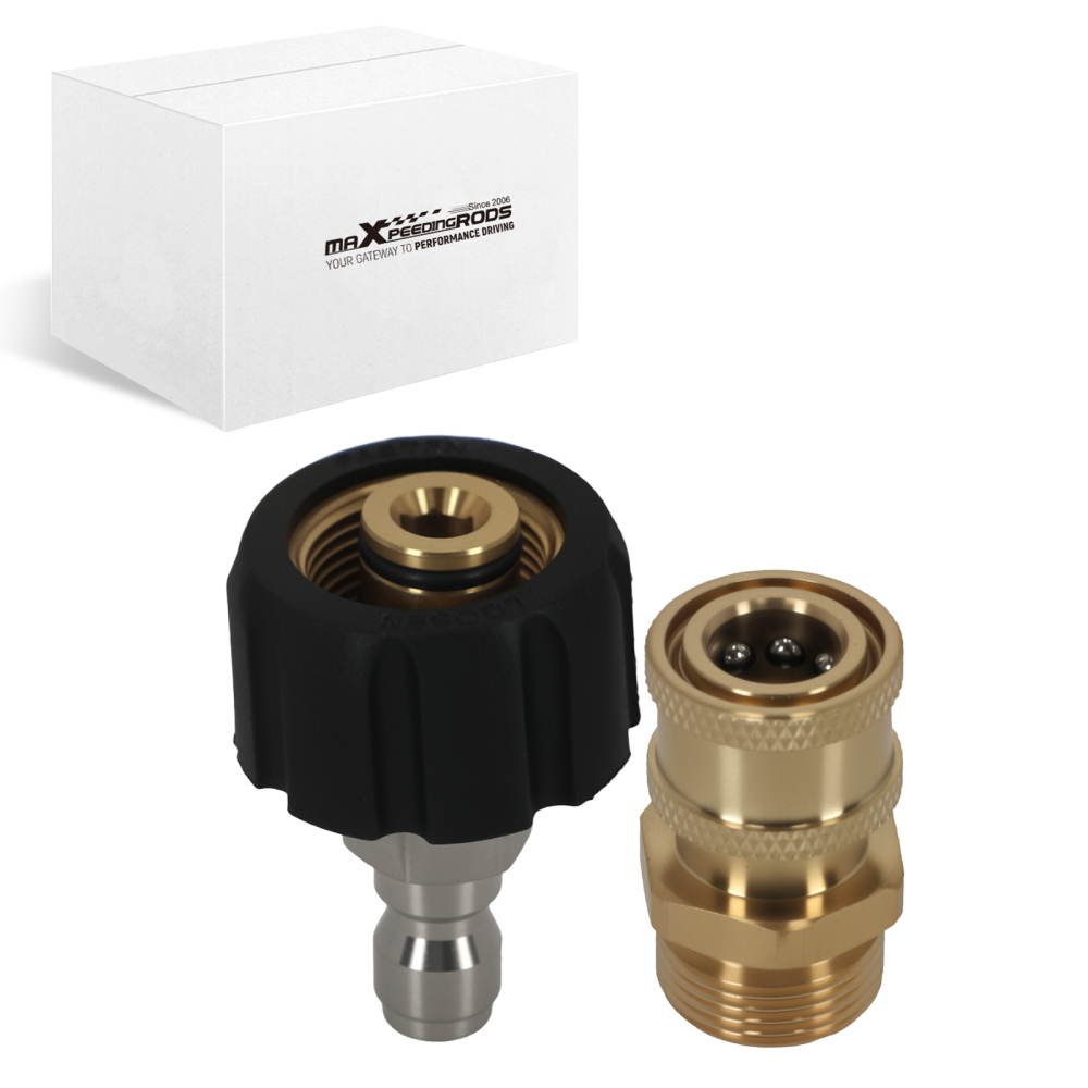 2x Brass Quick Connect M22 to 1/4 Pressure Washer Adapter 5000 PSI
