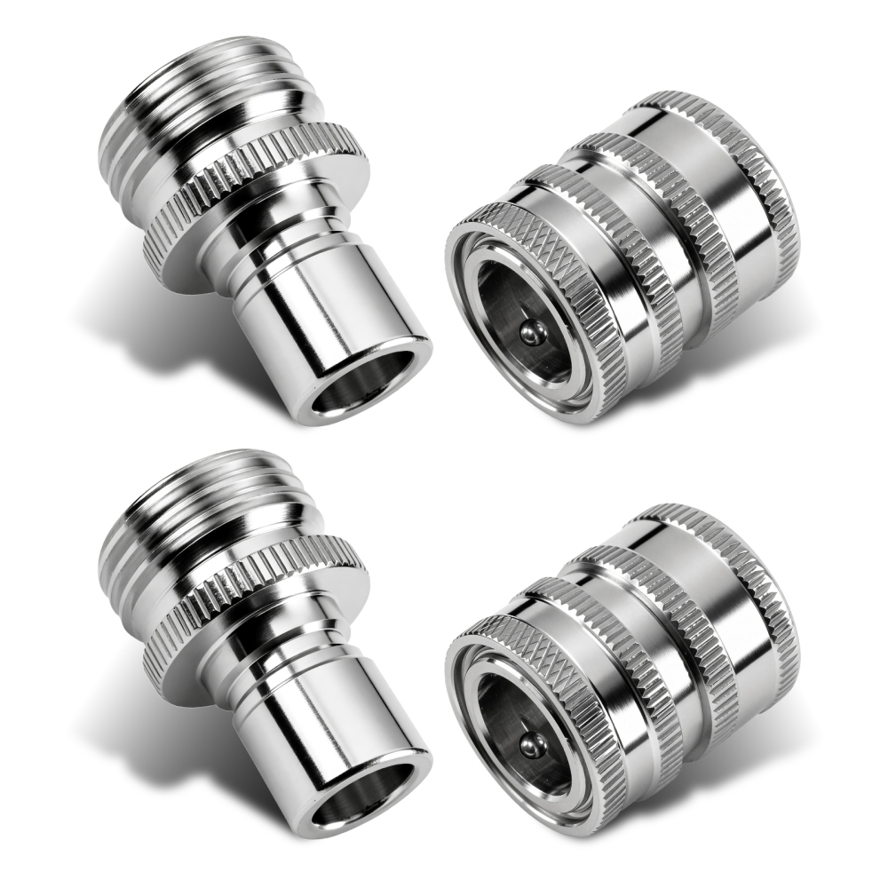 3/4 Quick Connect Adapter Garden Hose for Pressure Washer Pump Stainless 4Pcs