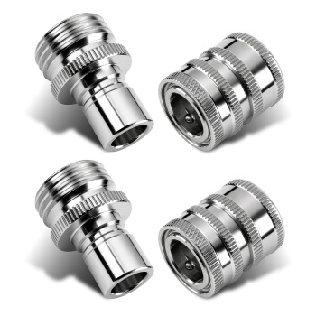 3/4 Quick Connect Adapter Garden Hose for Pressure Washer Pump Stainless 4Pcs