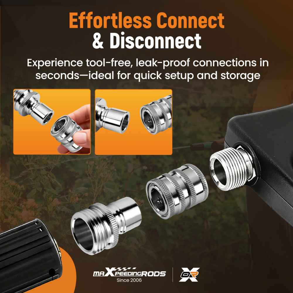 3/4 Quick Connect Adapter Garden Hose for Pressure Washer Pump Stainless 4Pcs