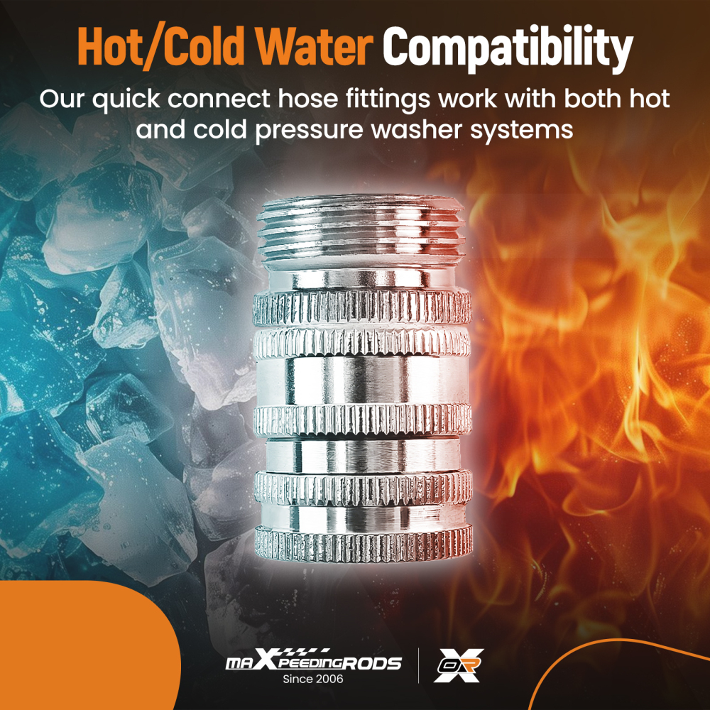 3/4 Quick Connect Adapter Garden Hose for Pressure Washer Pump Stainless 4Pcs